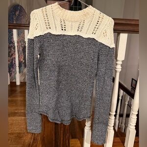 Free People gray and cream sweater. Size Small